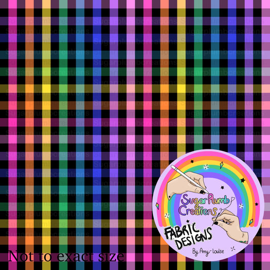 Black rainbow gingham