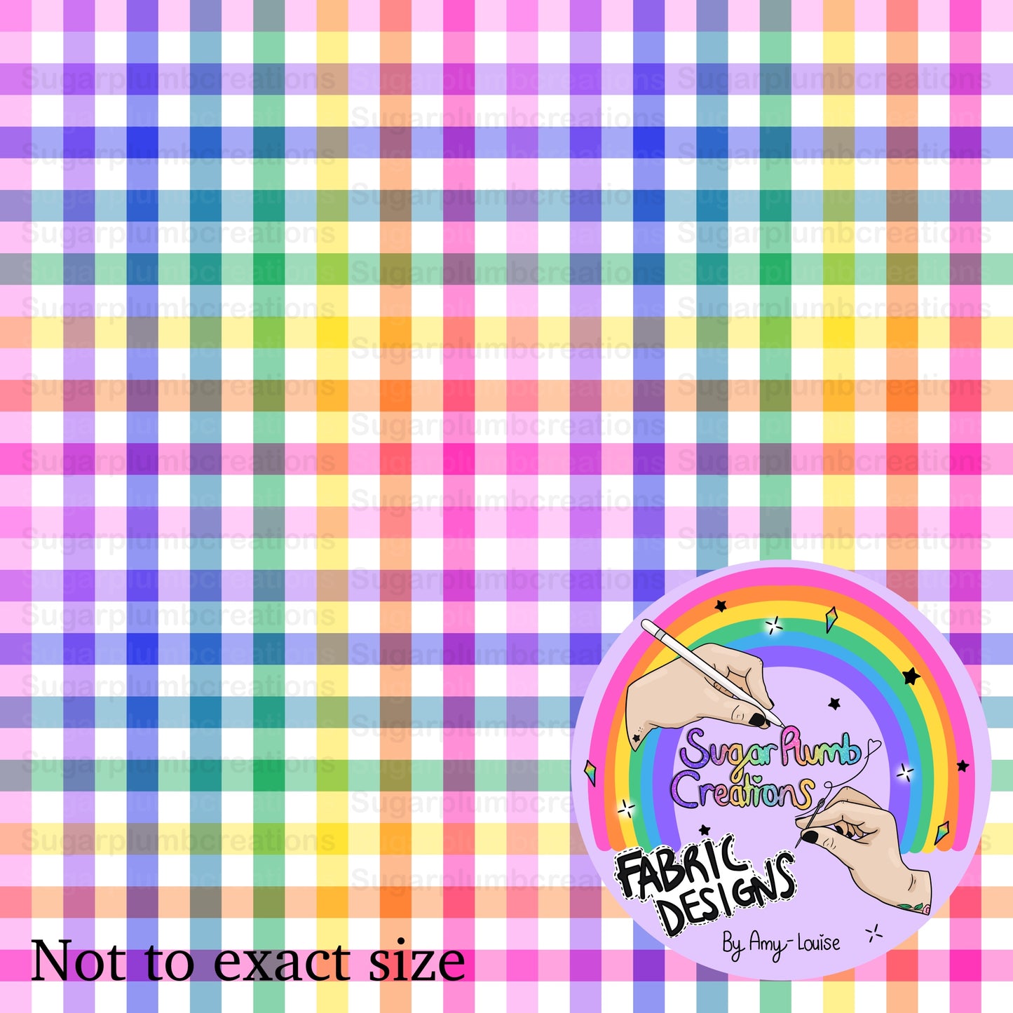 Rainbow white gingham