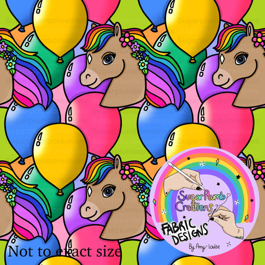 Birthday pony on balloons